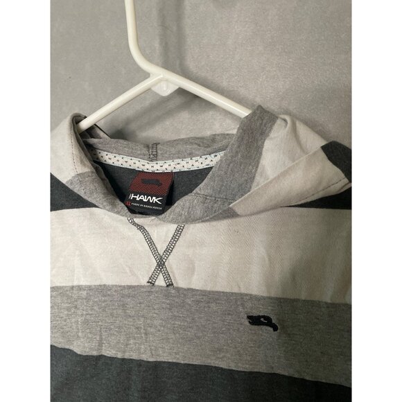 Tony Hawk Boys XL Striped Hoodie Gray White Rayon Casual Pullover Top Cotton Ble - Picture 3 of 6
